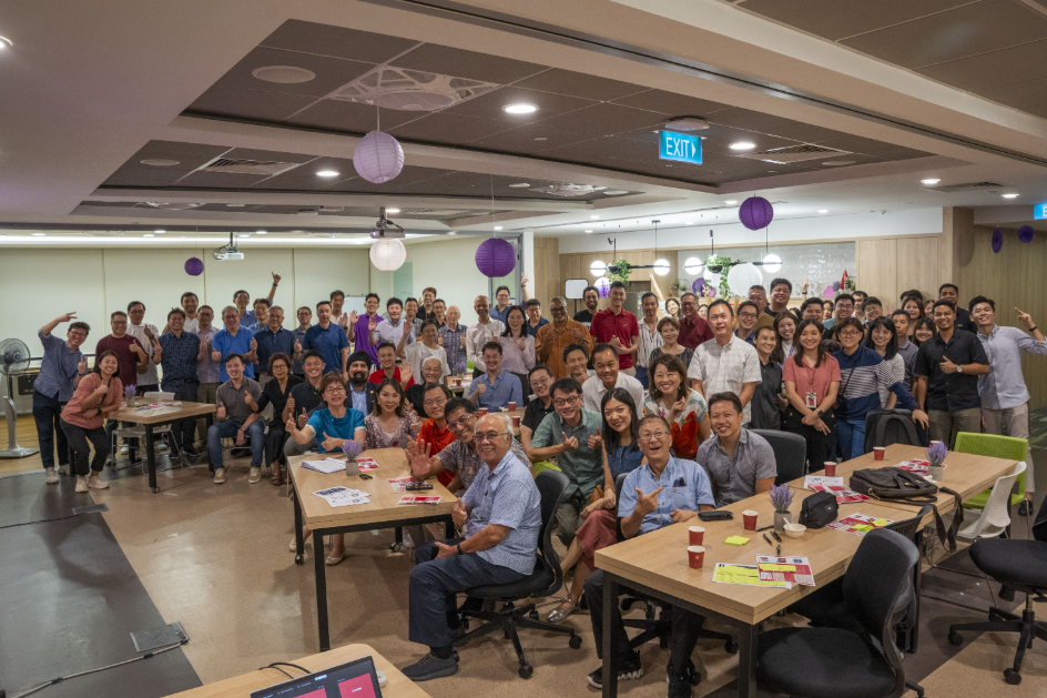 Groups of people consisting of Mayor, Central District Councillors and Central Singapore CDC Staff gathering for our annual District Council meeting.